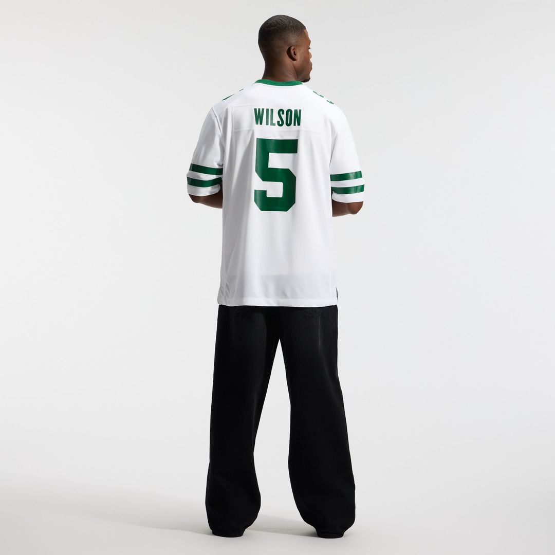 Men's New York Jets Garrett Wilson Nike Legacy Green Game Jersey