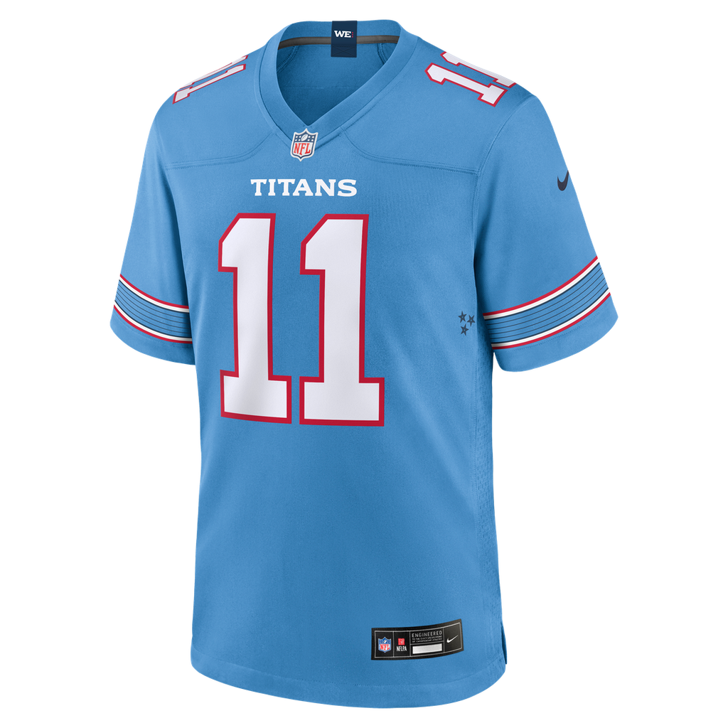 Men's Tennessee Titans Jermaine Johnson II Nike Light Blue Team Game Jersey