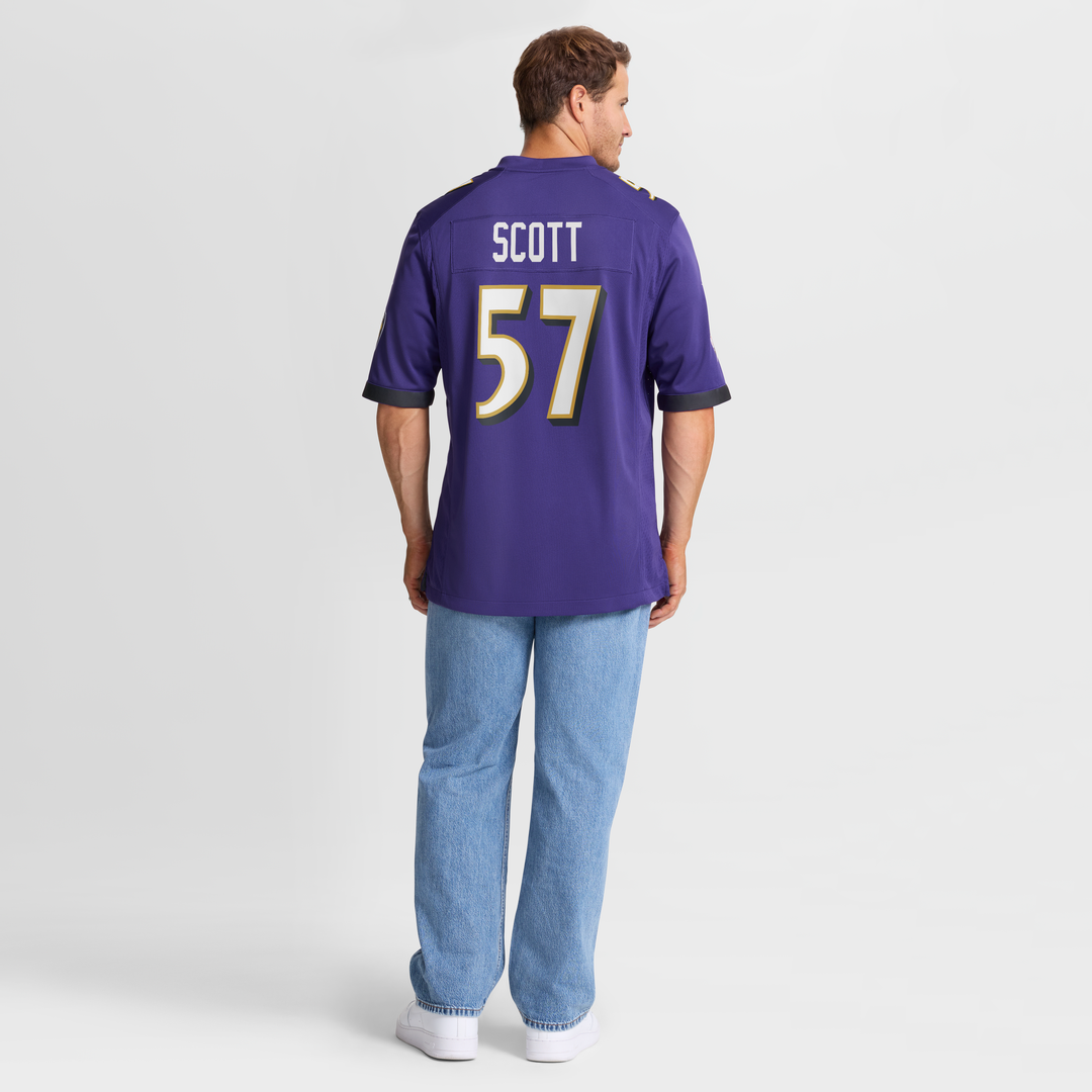 Men's Baltimore Ravens Bart Scott Nike Purple Game Retired Player Jersey