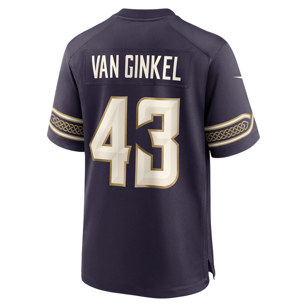 Men's Minnesota Vikings Andrew Van Ginkel Nike Purple 2026 Rivalries Collection Game Jersey