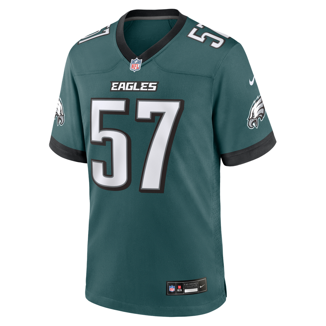 Men's Philadelphia Eagles A.J. Epenesa Nike Midnight Green Team Game Jersey