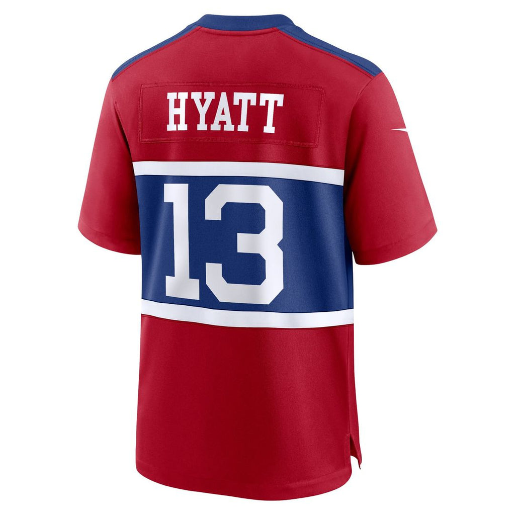 Men's New York Giants Jalin Hyatt Nike Century Red Alternate Player Game Jersey