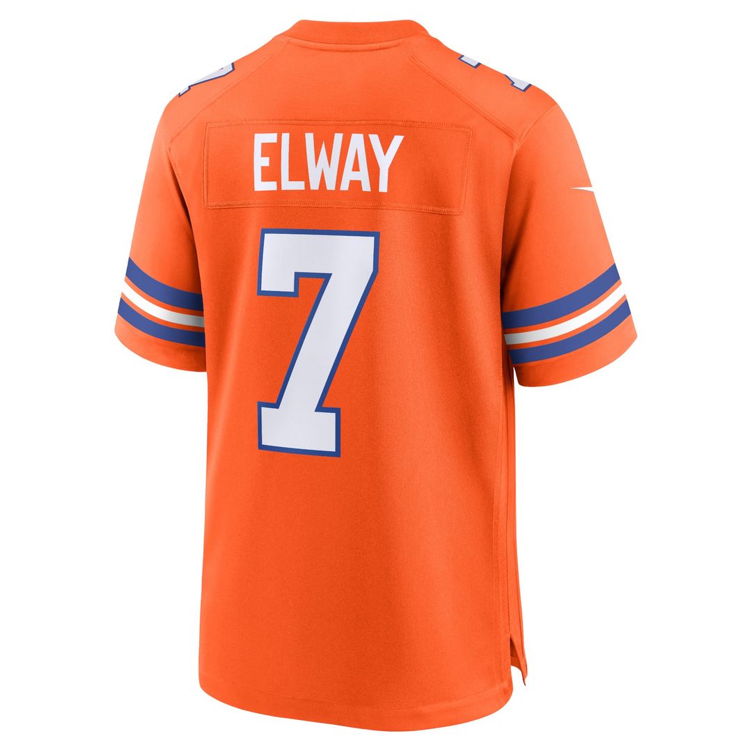 Men's Denver Broncos John Elway Nike Orange Mile High Collection 1977 Throwback Retired Player Game Jersey