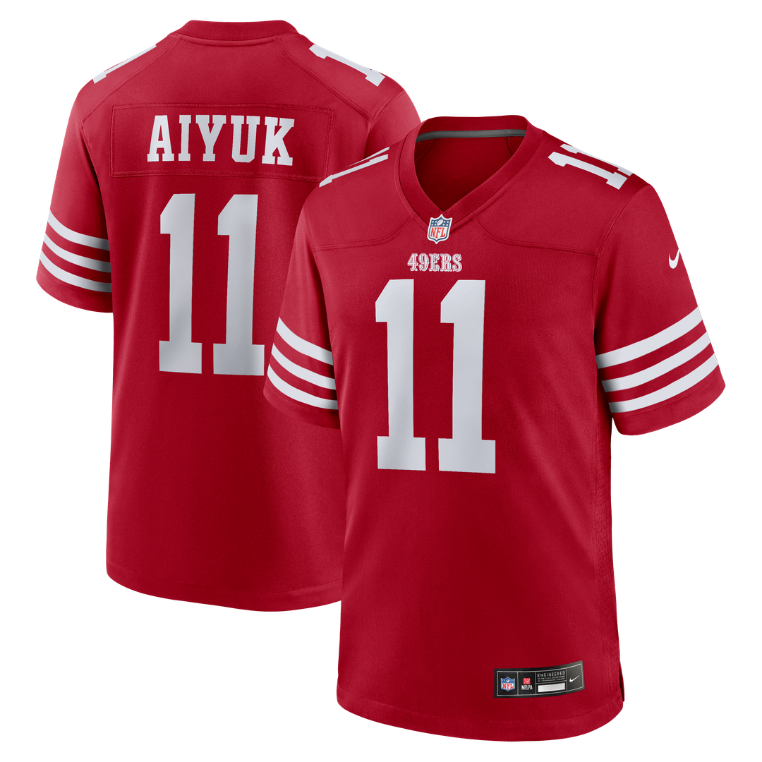 Men's San Francisco 49ers Brandon Aiyuk Nike Scarlet Team Player Game Jersey