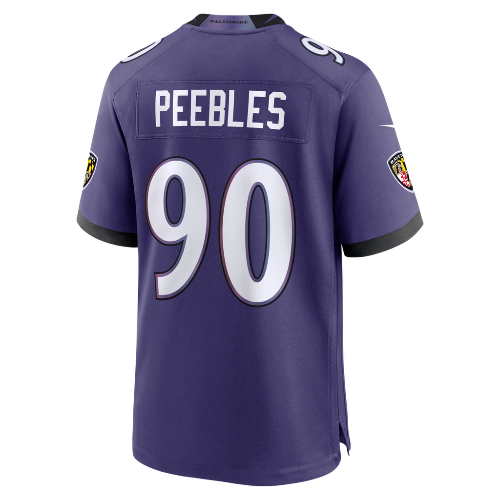 Men's Baltimore Ravens Aeneas Peebles Nike Purple Team Game Jersey