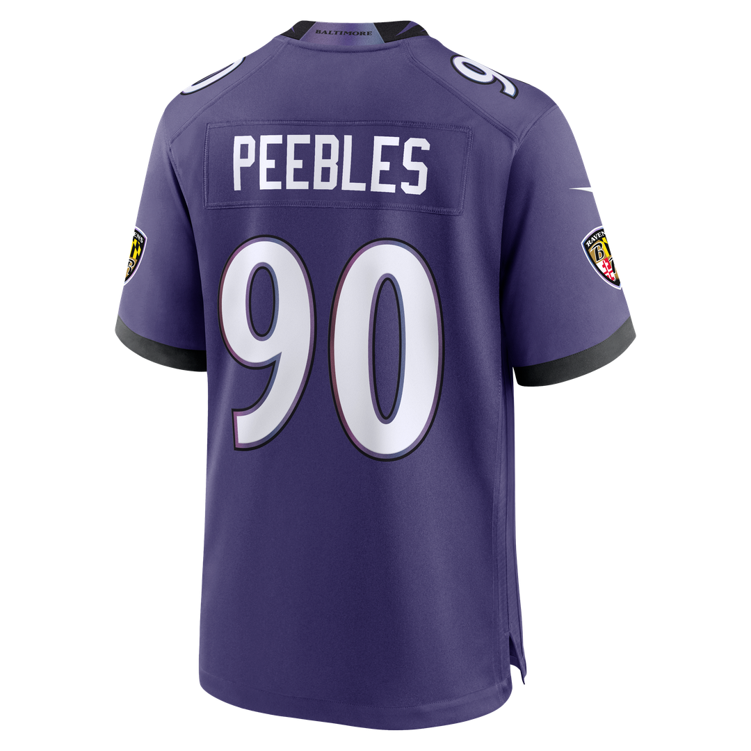Men's Baltimore Ravens Aeneas Peebles Nike Purple Team Game Jersey
