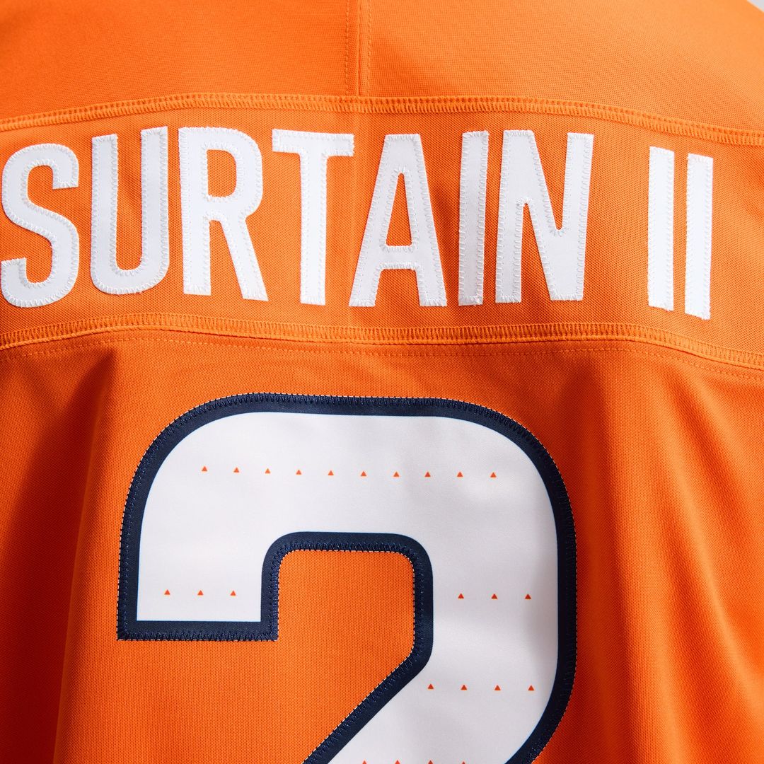 Men's Denver Broncos Pat Surtain II Nike White Vapor F.U.S.E. Stitched Limited Jersey