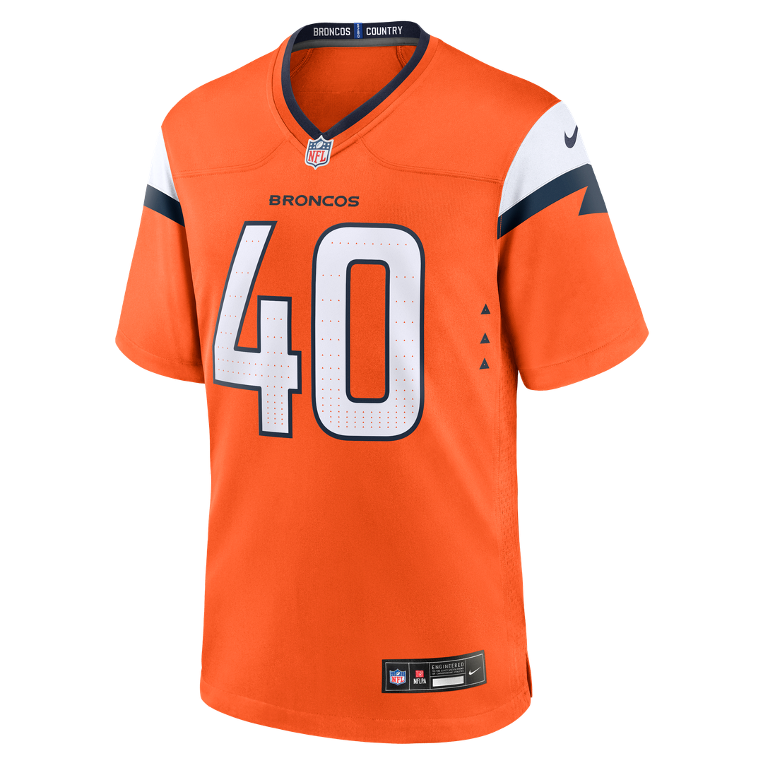 Men's Denver Broncos Justin Strnad Nike  Orange Team Game Jersey