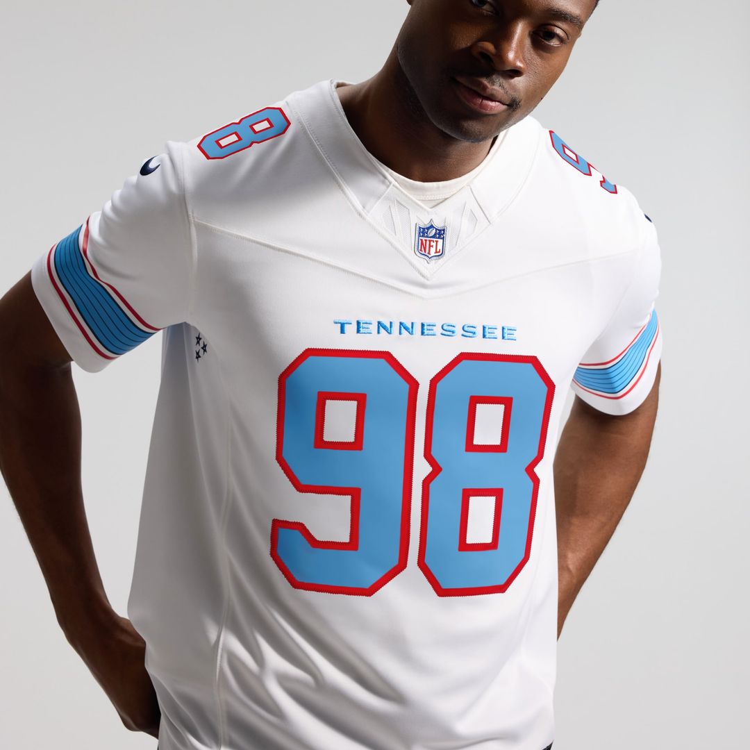 Men's Tennessee Titans Jeffery Simmons Nike Light Blue Team Vapor F.U.S.E. Stitched Limited Jersey