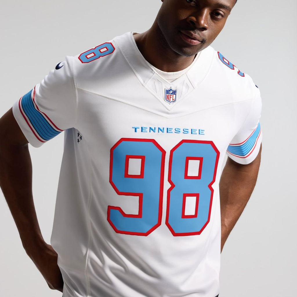 Men's Tennessee Titans Jeffery Simmons Nike White Vapor F.U.S.E. Stitched Limited Jersey