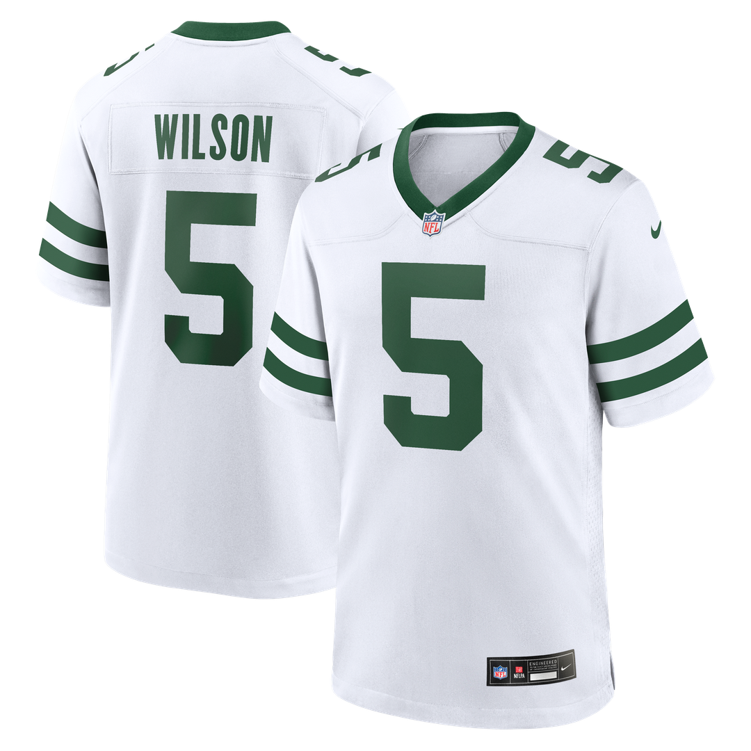 Men's New York Jets Garrett Wilson Nike Legacy Green Game Jersey