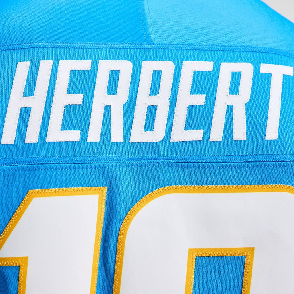 Men's Los Angeles Chargers Justin Herbert Nike Navy Alternate Super Chargers Vapor F.U.S.E. Stitched Limited Jersey