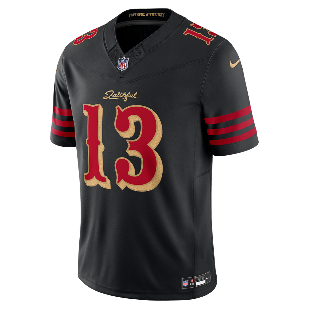 Men's San Francisco 49ers Brock Purdy Nike Black Rivalries Collection Stitched Limited Jersey