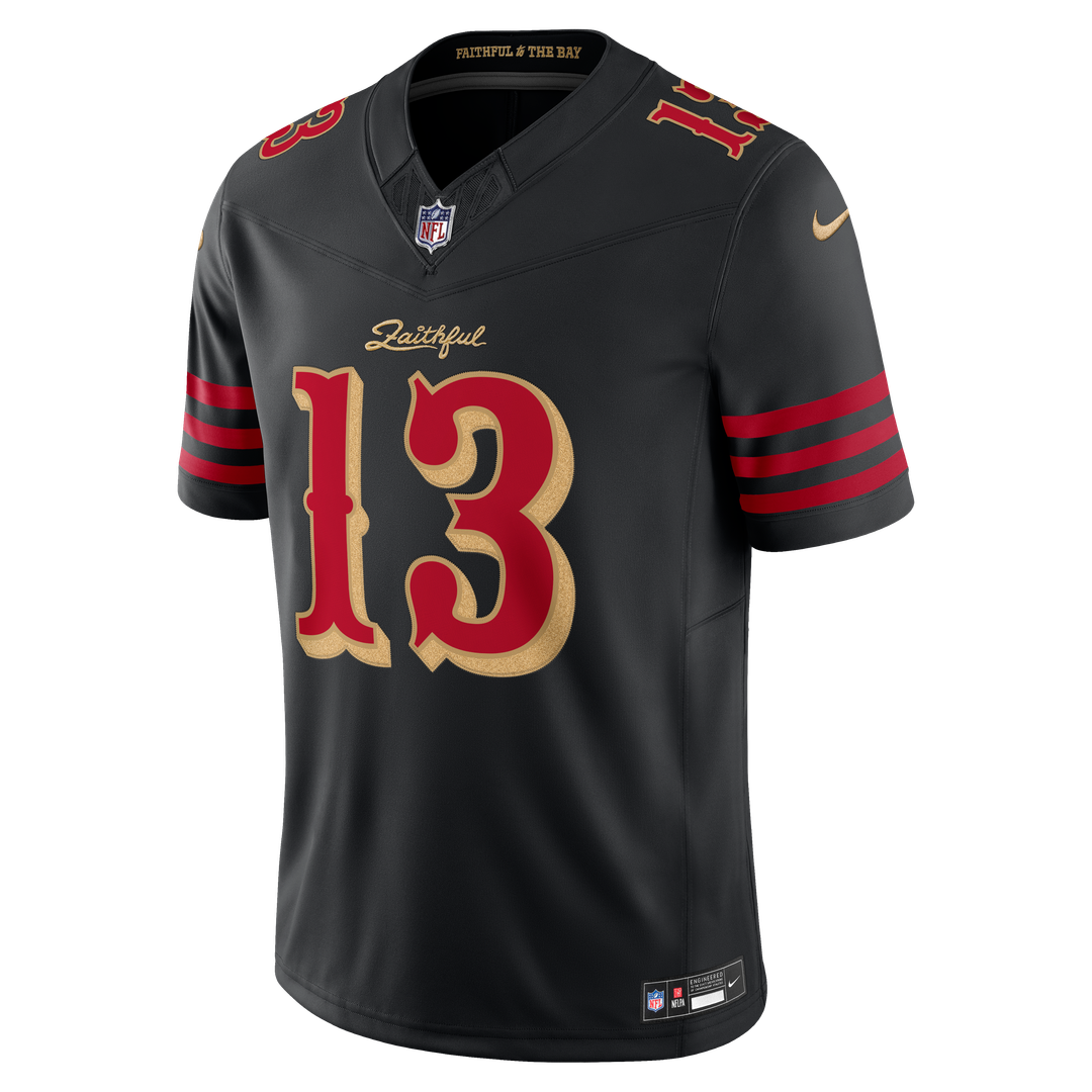 Men's San Francisco 49ers Brock Purdy Nike Black Rivalries Collection Stitched Limited Jersey