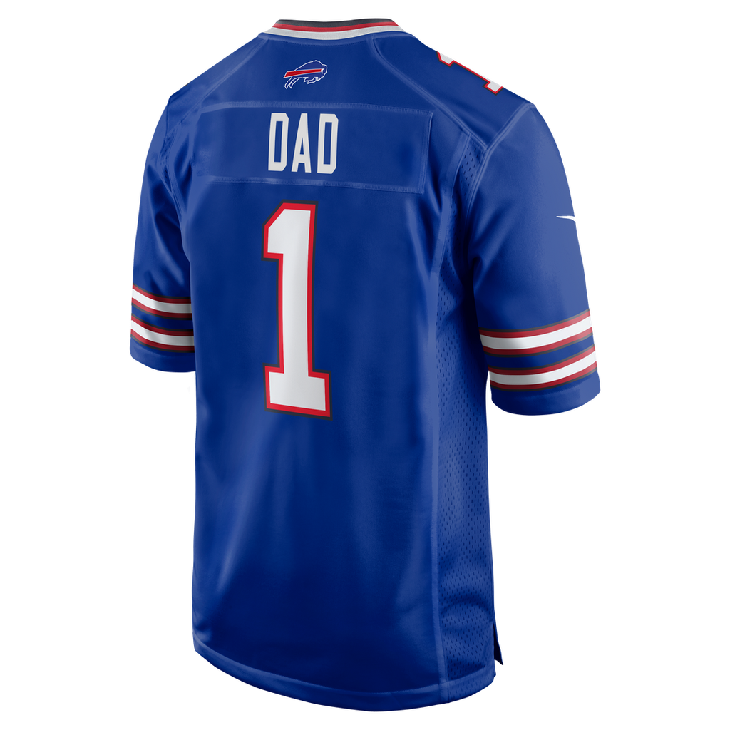 Men's Buffalo Bills Number 1 Dad Nike Royal Game Jersey