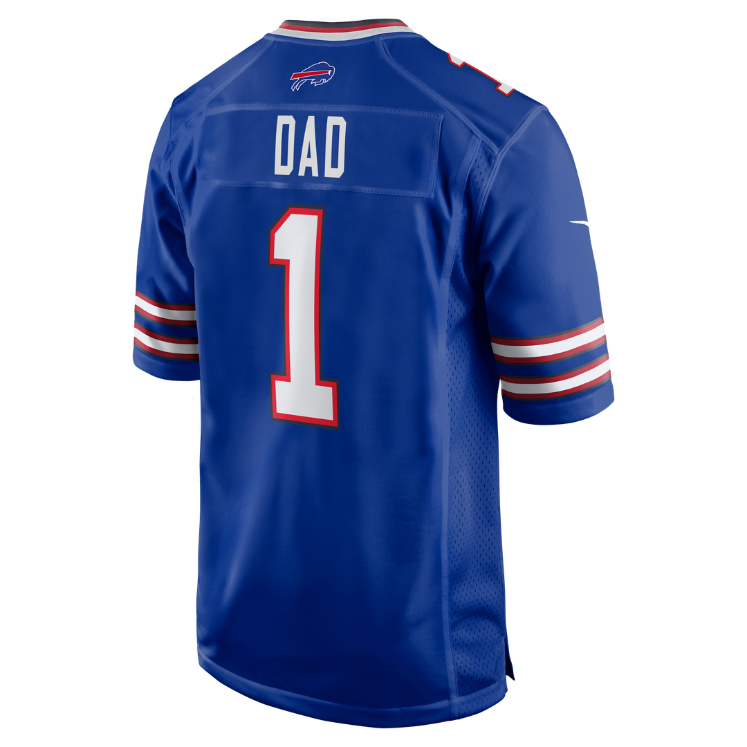 Men's Buffalo Bills Number 1 Dad Nike Royal Game Jersey