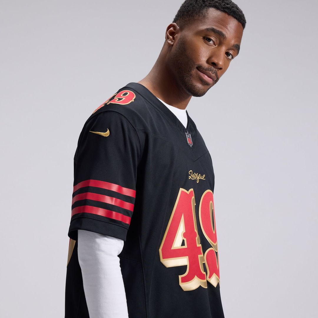 Men's San Francisco 49ers The Faithful Nike Black Rivalries Collection Stitched Limited Jersey