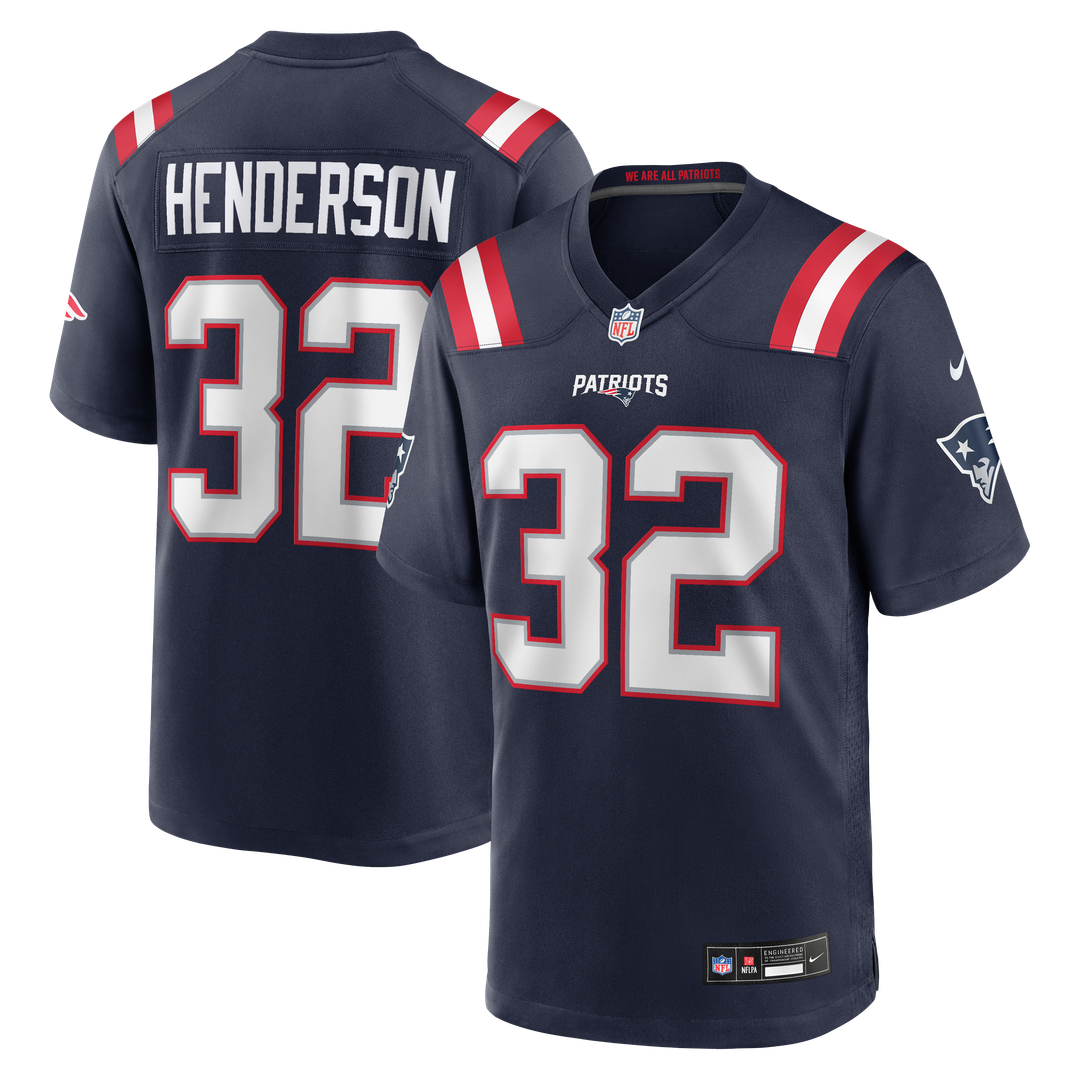 Men's New England Patriots TreVeyon Henderson Nike Red Alternate Game Player Jersey