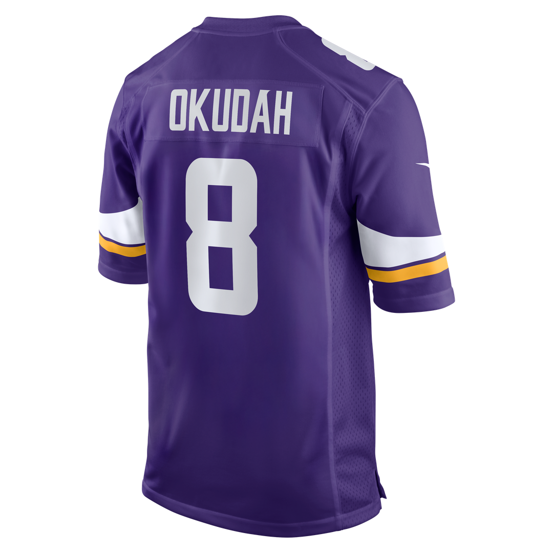 Men's Minnesota Vikings Jeff Okudah Nike  Purple Team Game Jersey