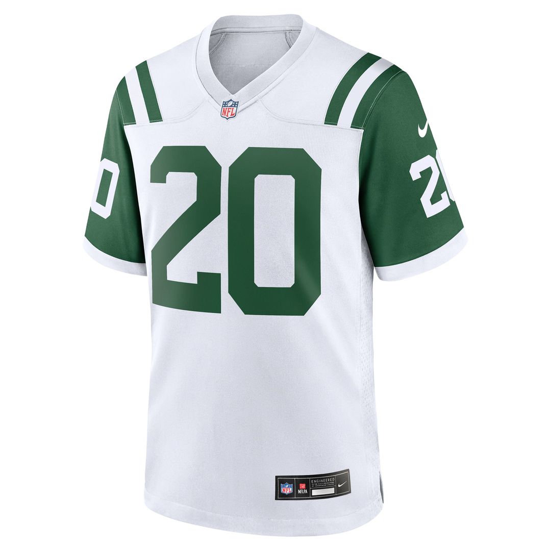 Men's New York Jets Breece Hall Nike White Classic Alternate Game Jersey