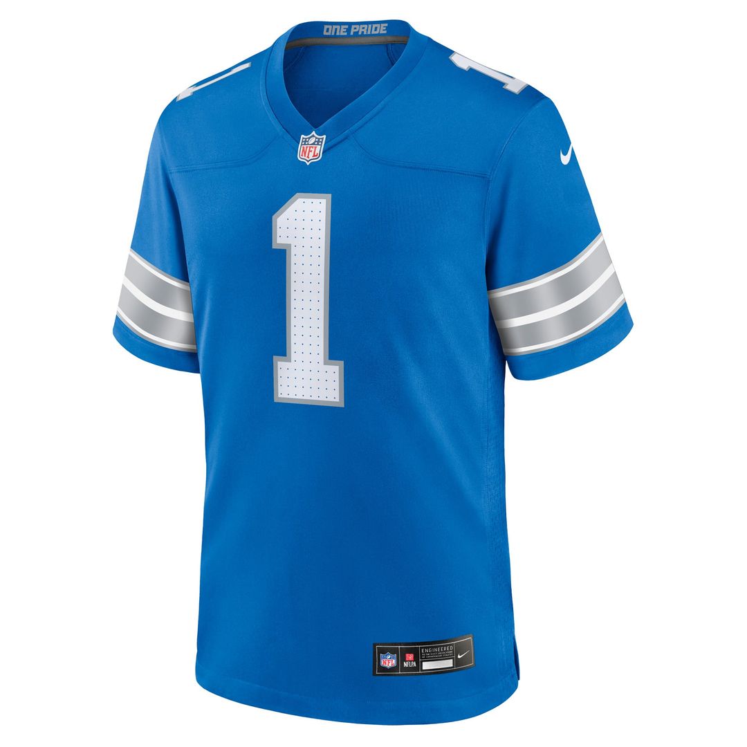 Men's Detroit Lions Number 1 Groom Nike Blue Game Jersey