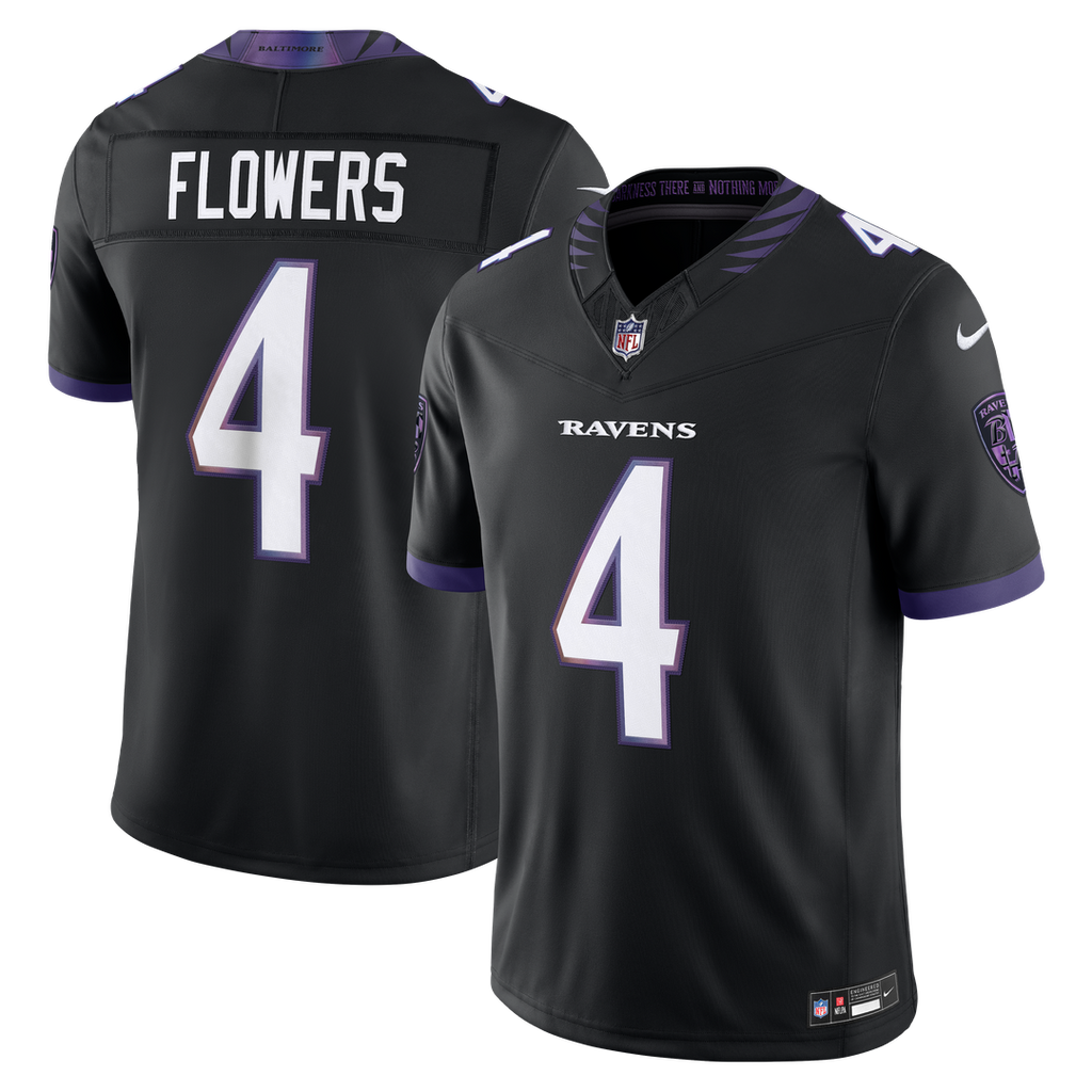 Men's Baltimore Ravens Zay Flowers Nike Black Alternate Alternate Vapor F.U.S.E. Stitched Limited Jersey