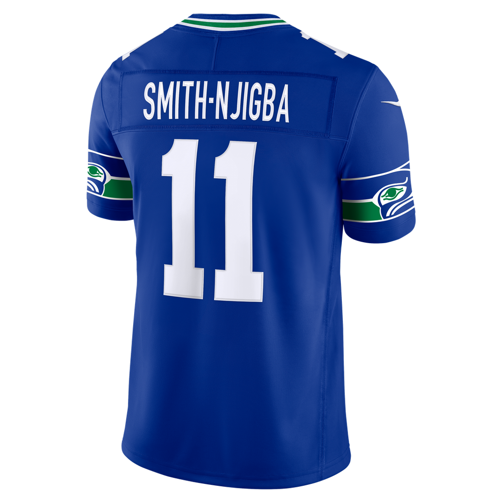 Men's Seattle Seahawks Jaxon Smith-Njigba Nike College Navy Team Vapor F.U.S.E. Stitched Limited Jersey