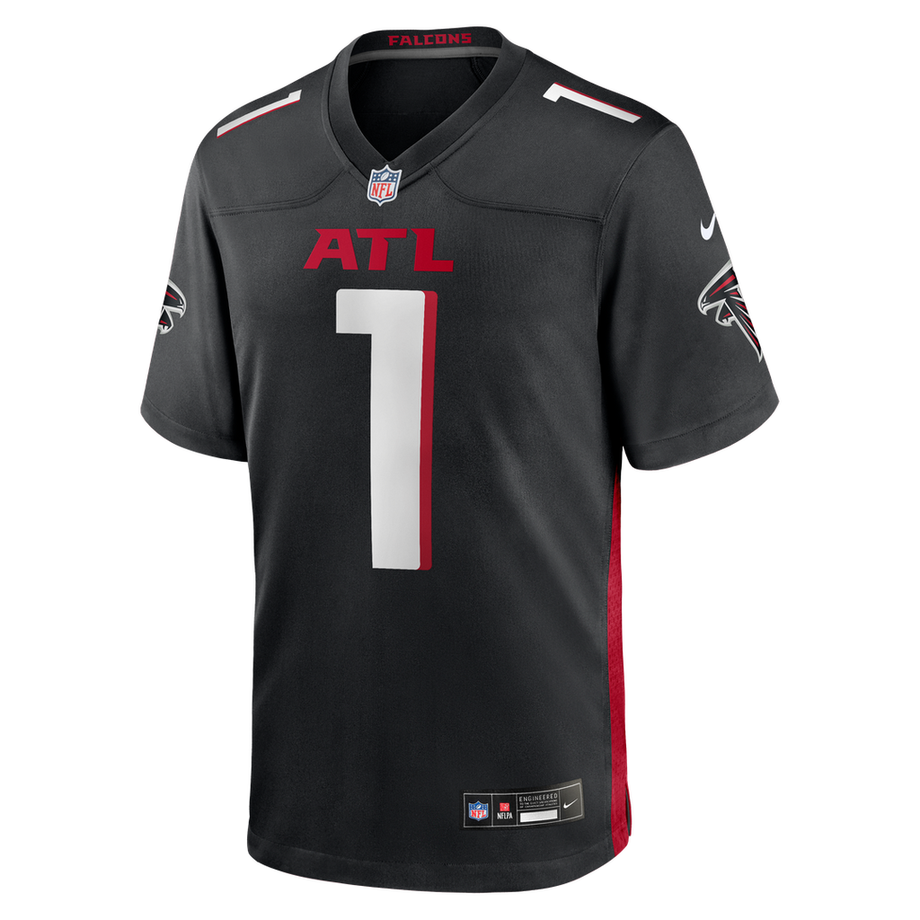 Men's Atlanta Falcons Number 1 Groom Nike Black Game Jersey