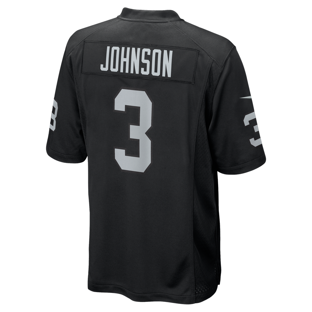 Men's Las Vegas Raiders Taron Johnson Nike Black Team Game Jersey
