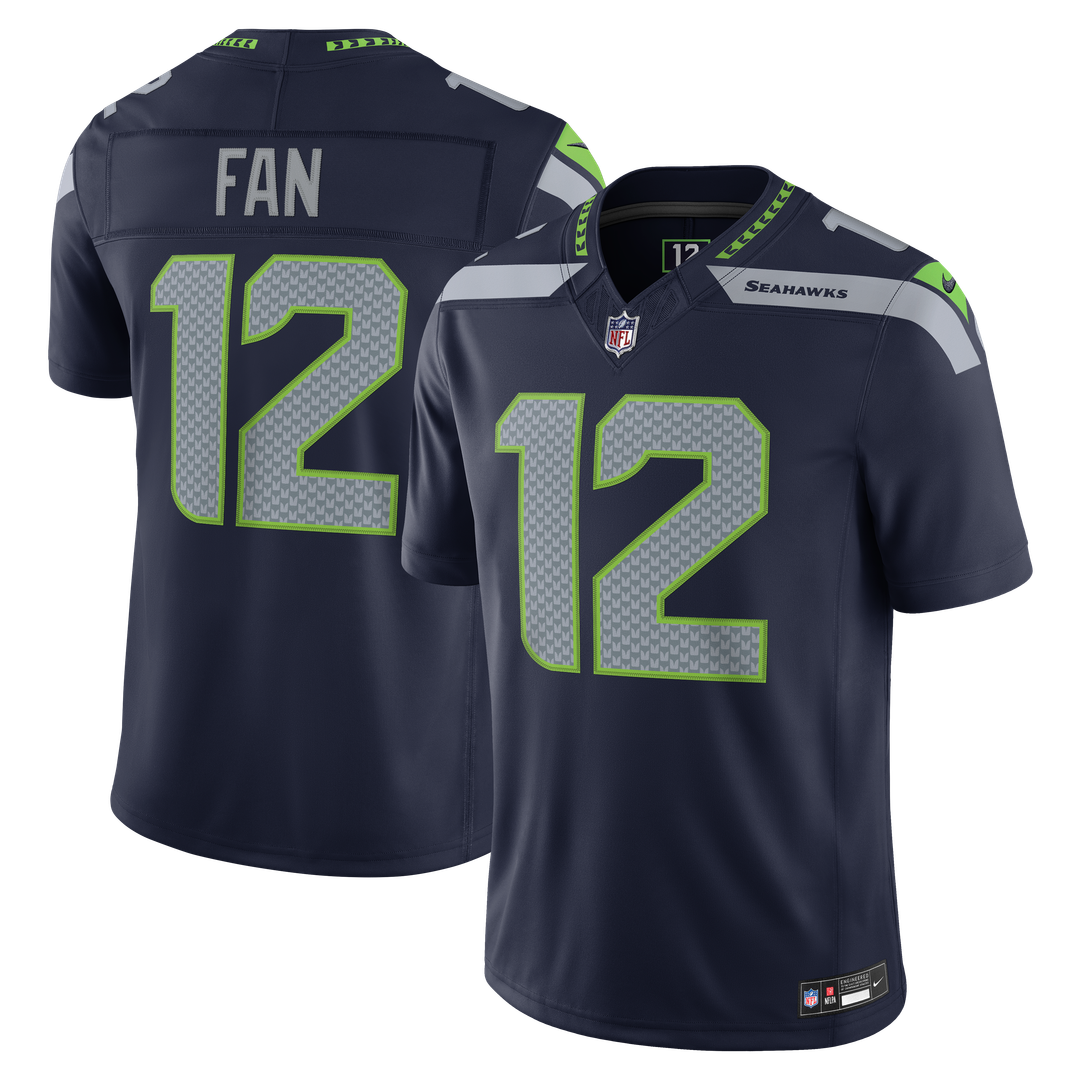 Men's Seattle Seahawks 12s Nike Royal Alternate Vapor F.U.S.E. Stitched Limited Jersey