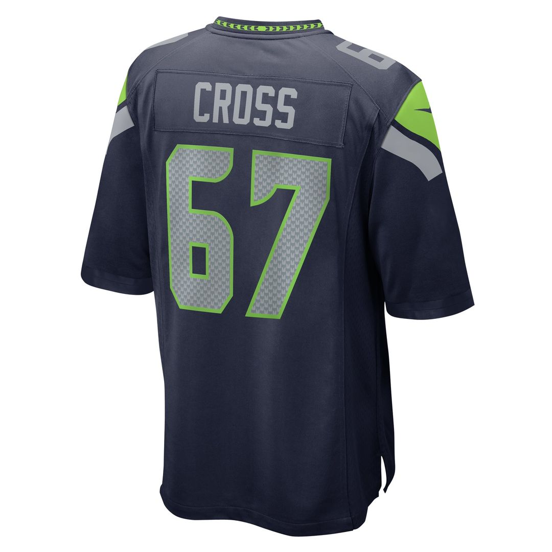 Men's Seattle Seahawks Charles Cross Nike  College Navy  Game Jersey