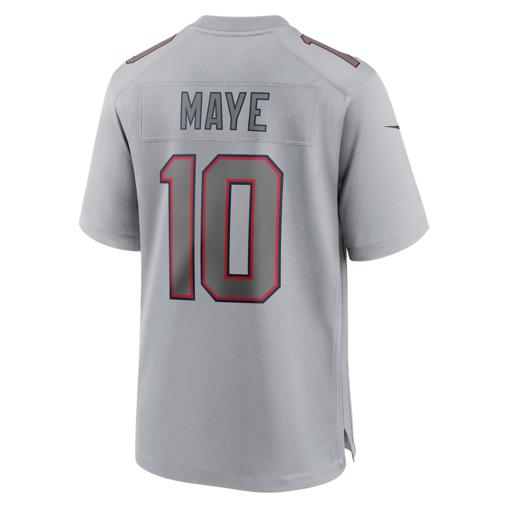 Men's New England Patriots Drake Maye Nike Gray Atmosphere Fashion Game Jersey