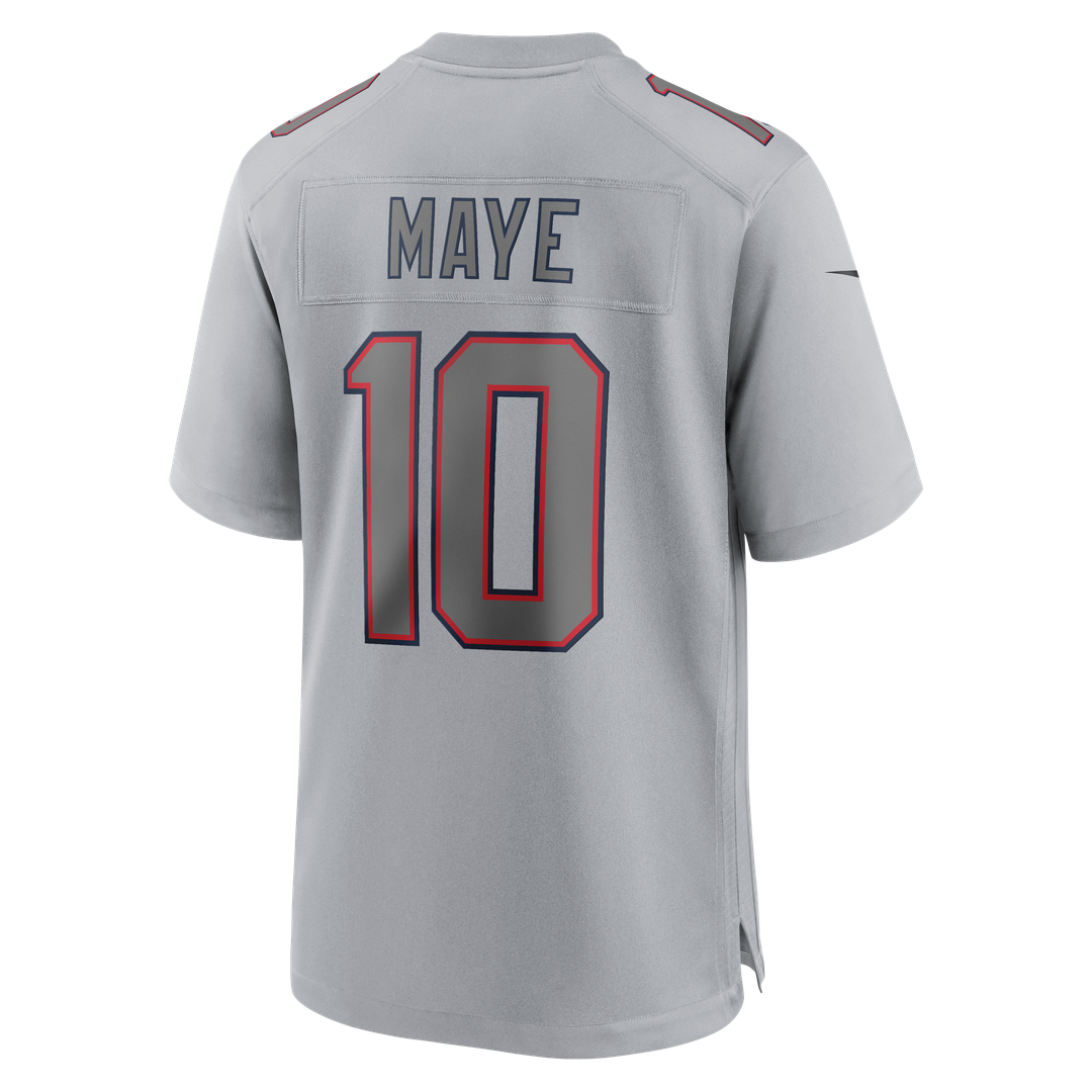 Men's New England Patriots Drake Maye Nike Gray Atmosphere Fashion Game Jersey