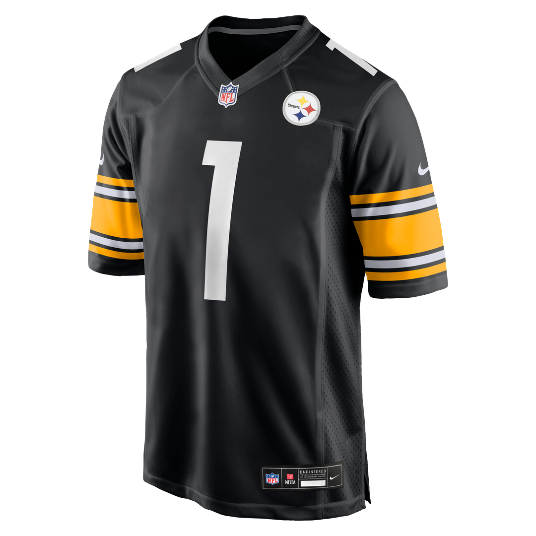 Men's Pittsburgh Steelers Number 1 Groom Nike Black Game Jersey