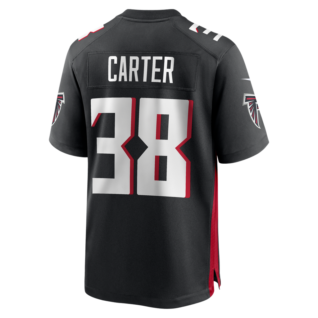 Men's Atlanta Falcons Nathan Carter Nike  Black Team Game Jersey