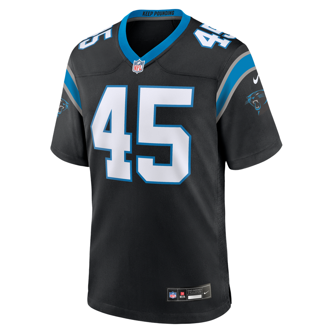 Men's Carolina Panthers Maema Njongmeta Nike Black Game Jersey