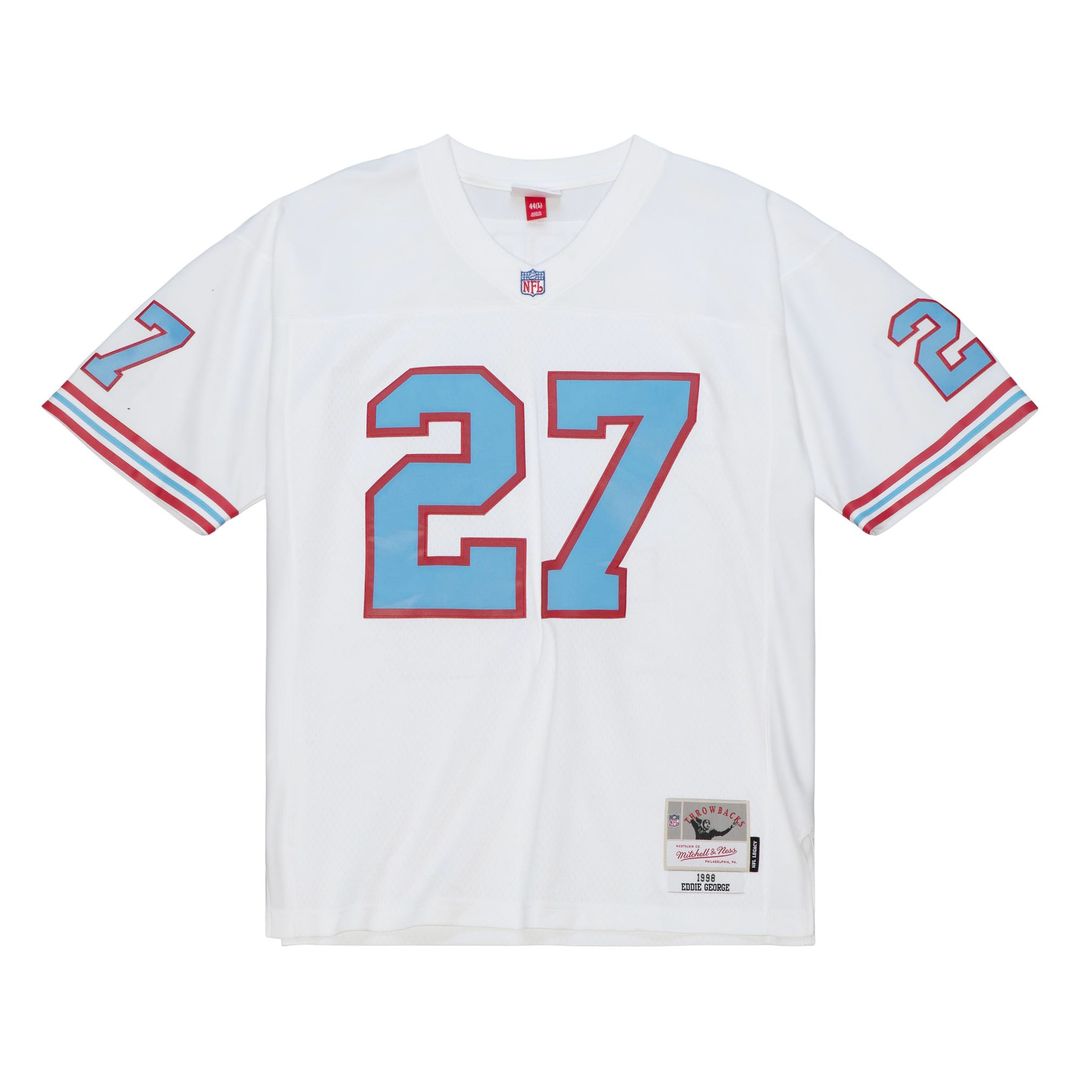 Men's Tennessee Oilers Eddie George Mitchell & Ness White Legacy Replica Jersey