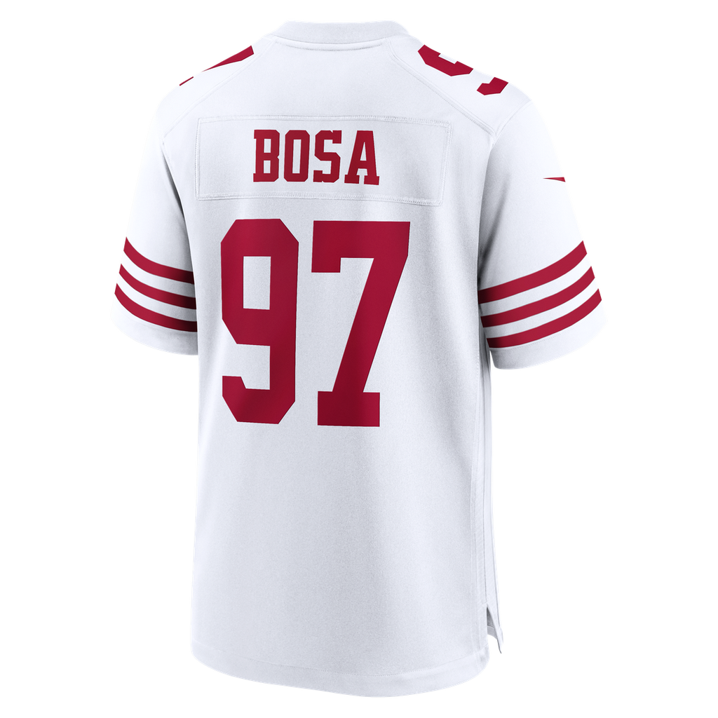 Men's San Francisco 49ers Nick Bosa Nike White 80th Anniversary Game Jersey