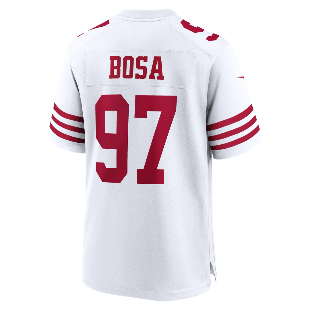 Men's San Francisco 49ers Nick Bosa Nike White 80th Anniversary Game Jersey