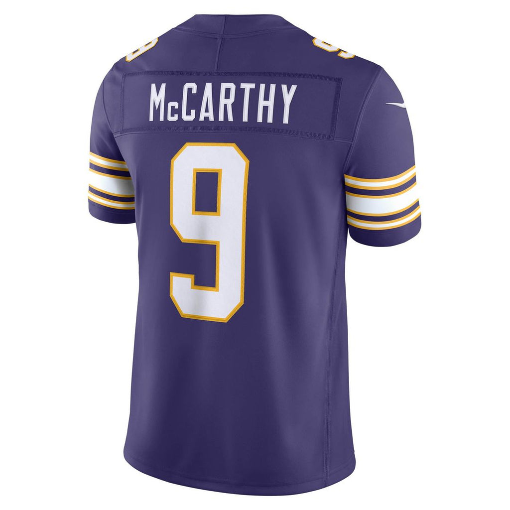 Men's Minnesota Vikings J.J. McCarthy Nike Purple Alternate Classic Vapor F.U.S.E. Stitched Limited Jersey