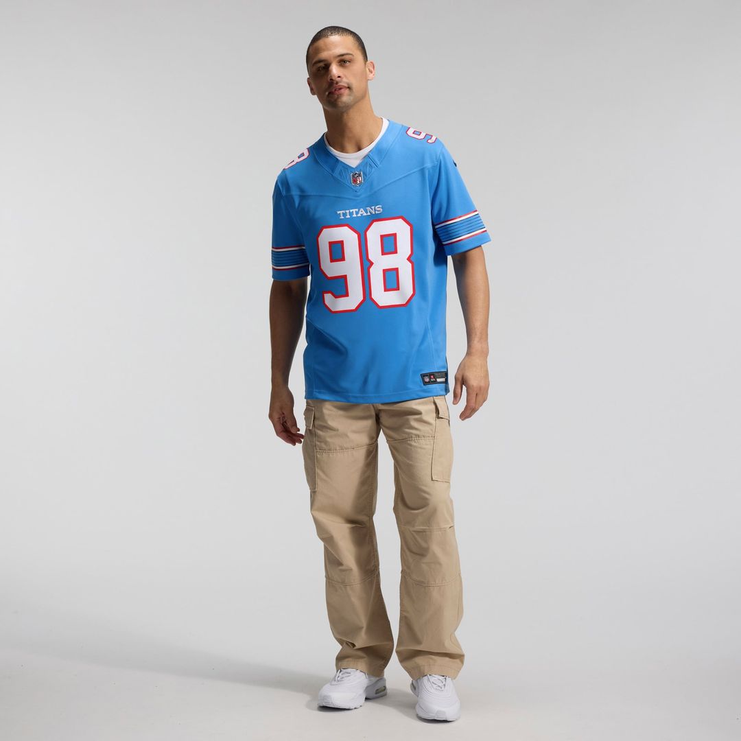 Men's Tennessee Titans Jeffery Simmons Nike Light Blue Team Vapor F.U.S.E. Stitched Limited Jersey