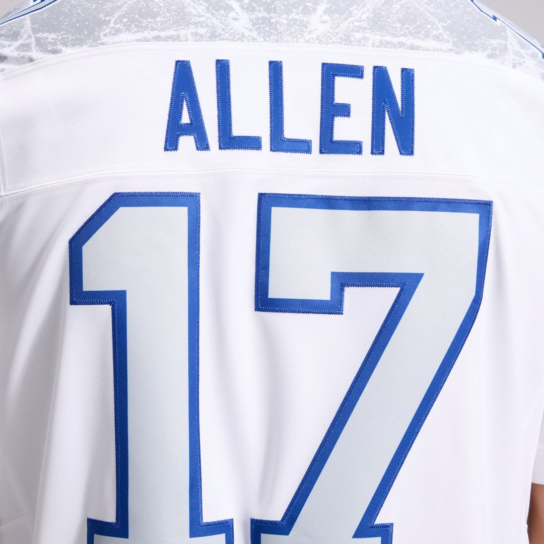 Men's Buffalo Bills Josh Allen Nike White Rivalries Collection Stitched Limited Jersey