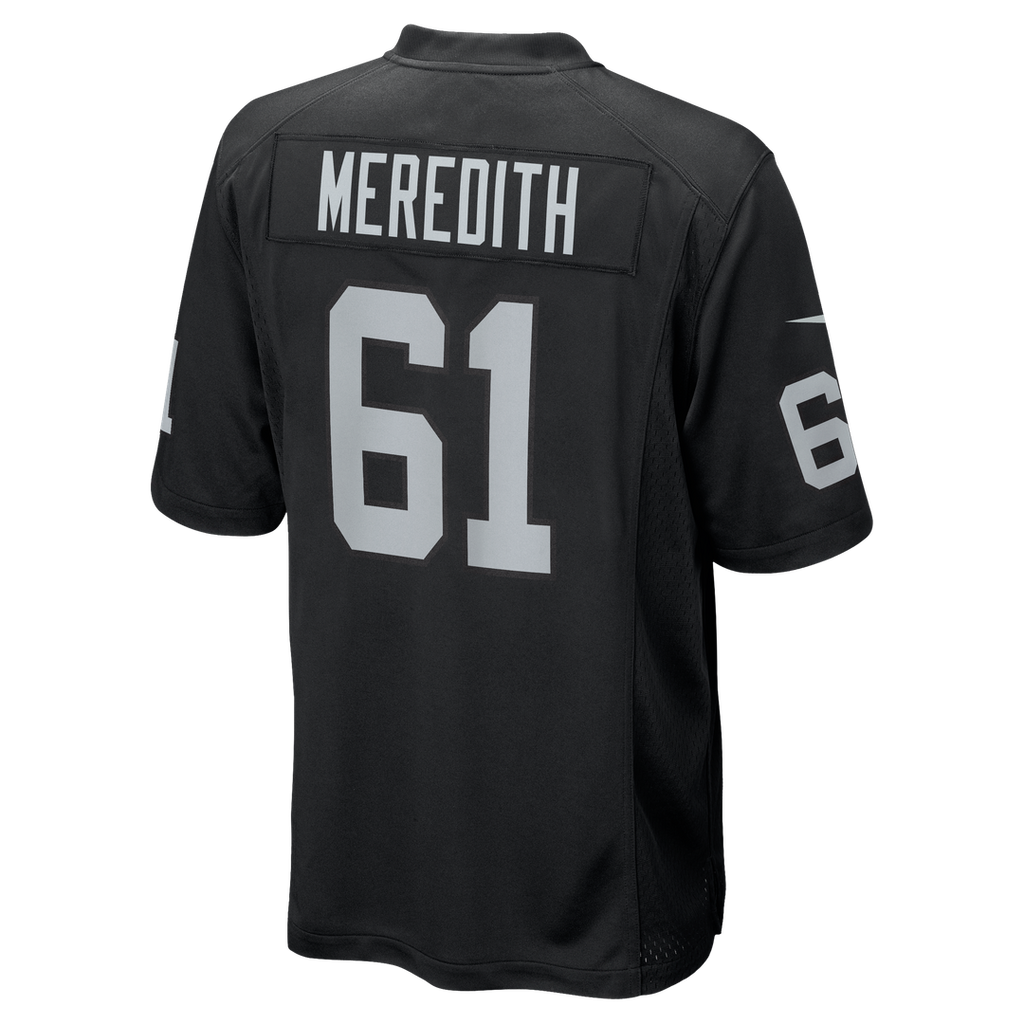 Men's Las Vegas Raiders Jordan Meredith Nike Black Game Player Jersey