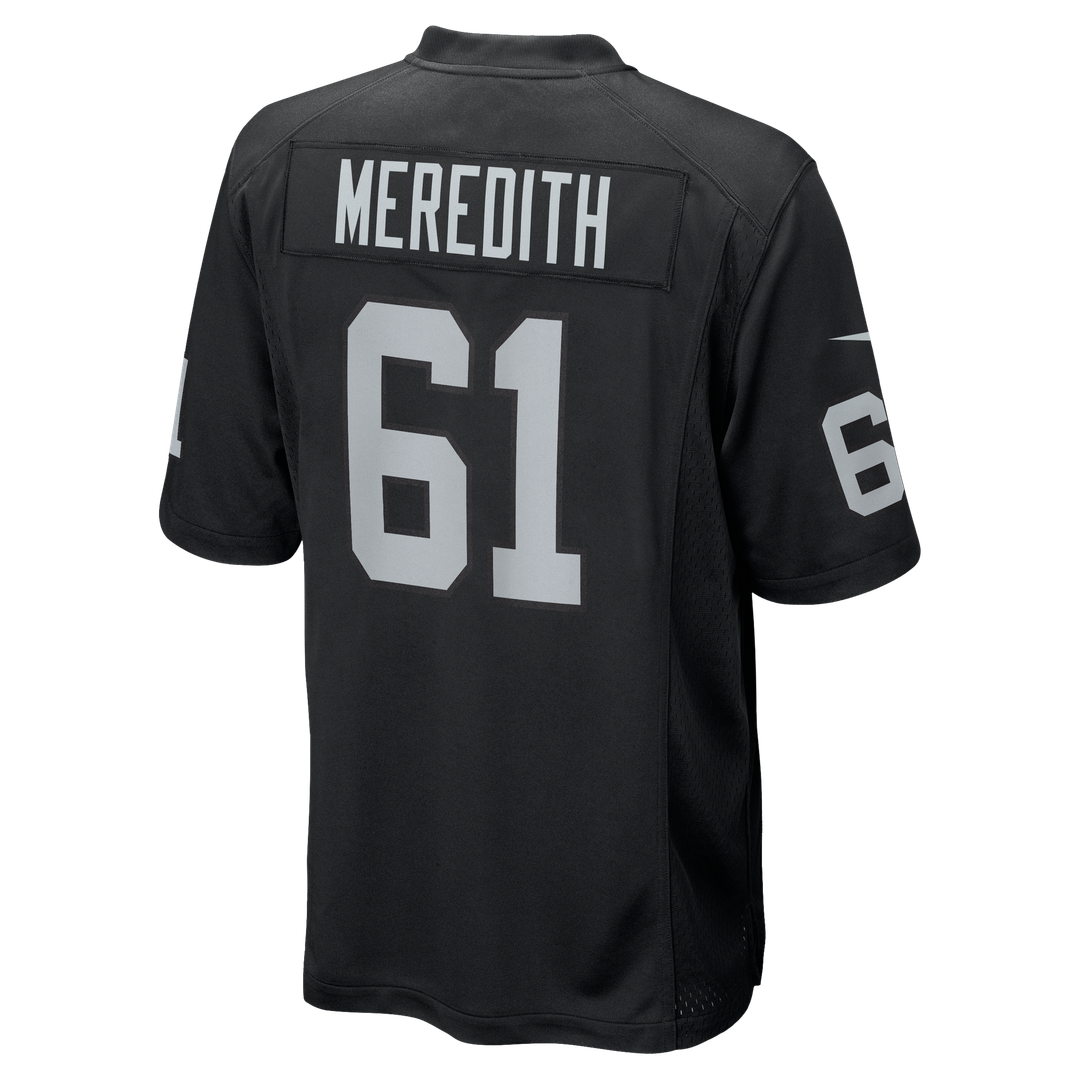 Men's Las Vegas Raiders Jordan Meredith Nike Black Game Player Jersey