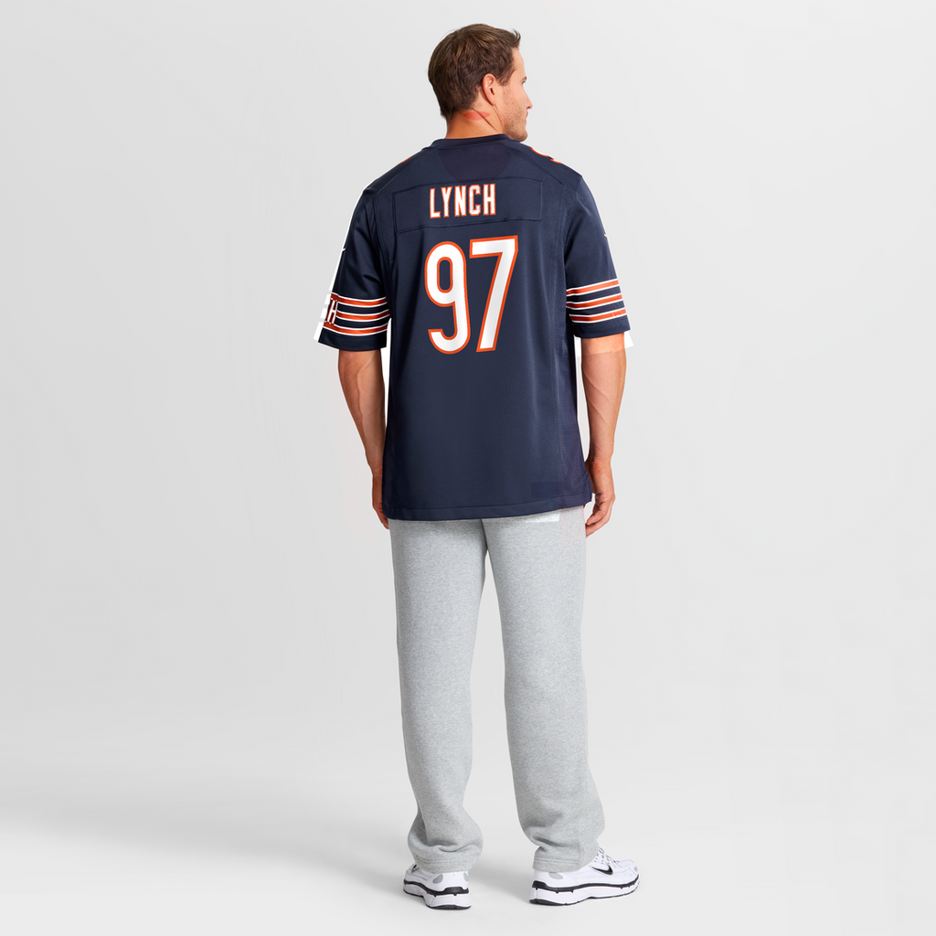 Men's Chicago Bears James Lynch Nike  Navy Team Game Jersey