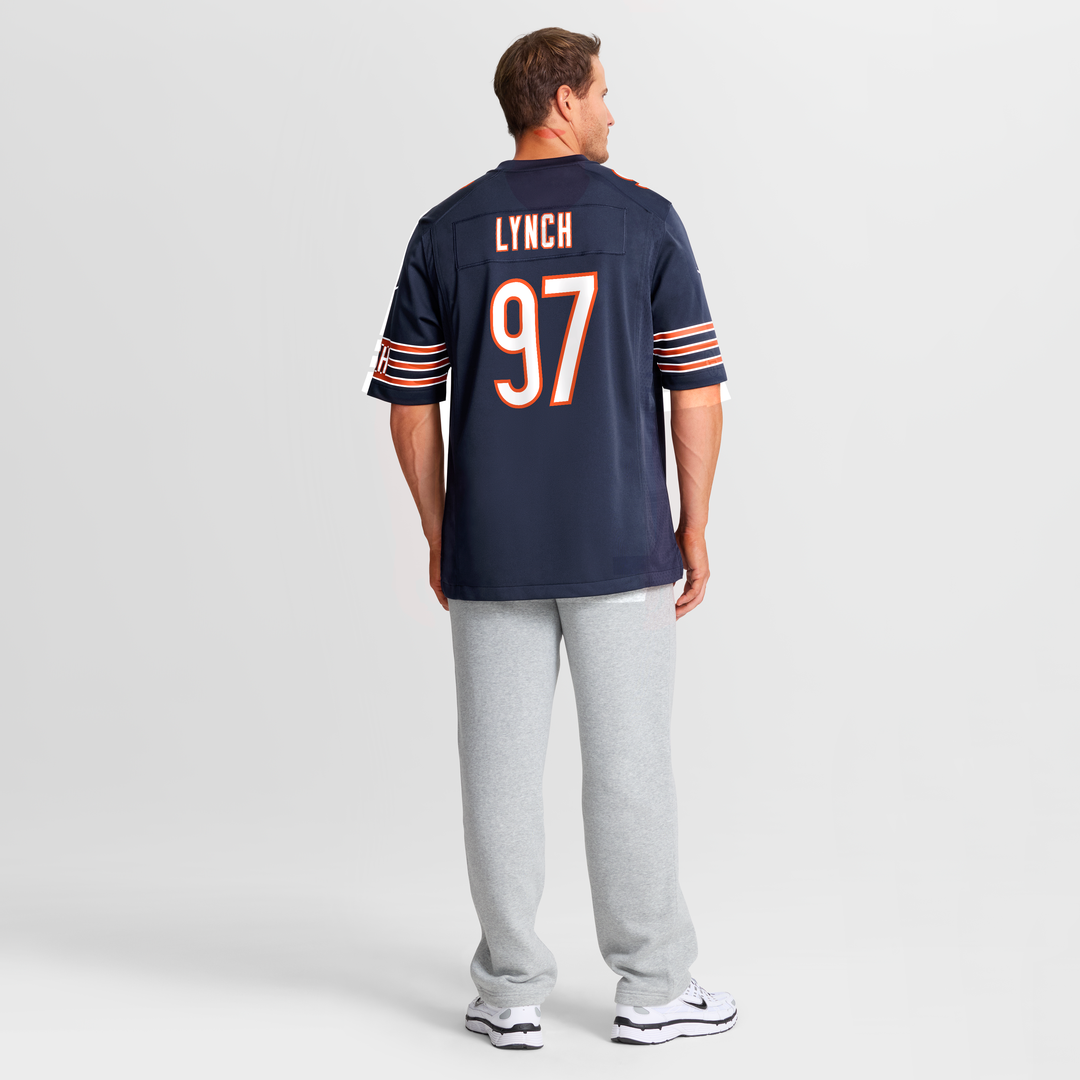 Men's Chicago Bears James Lynch Nike  Navy Team Game Jersey