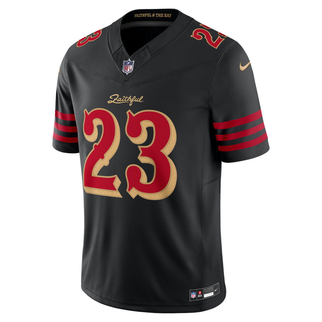 Men's San Francisco 49ers Christian McCaffrey Nike Black Rivalries Collection Stitched Limited Jersey