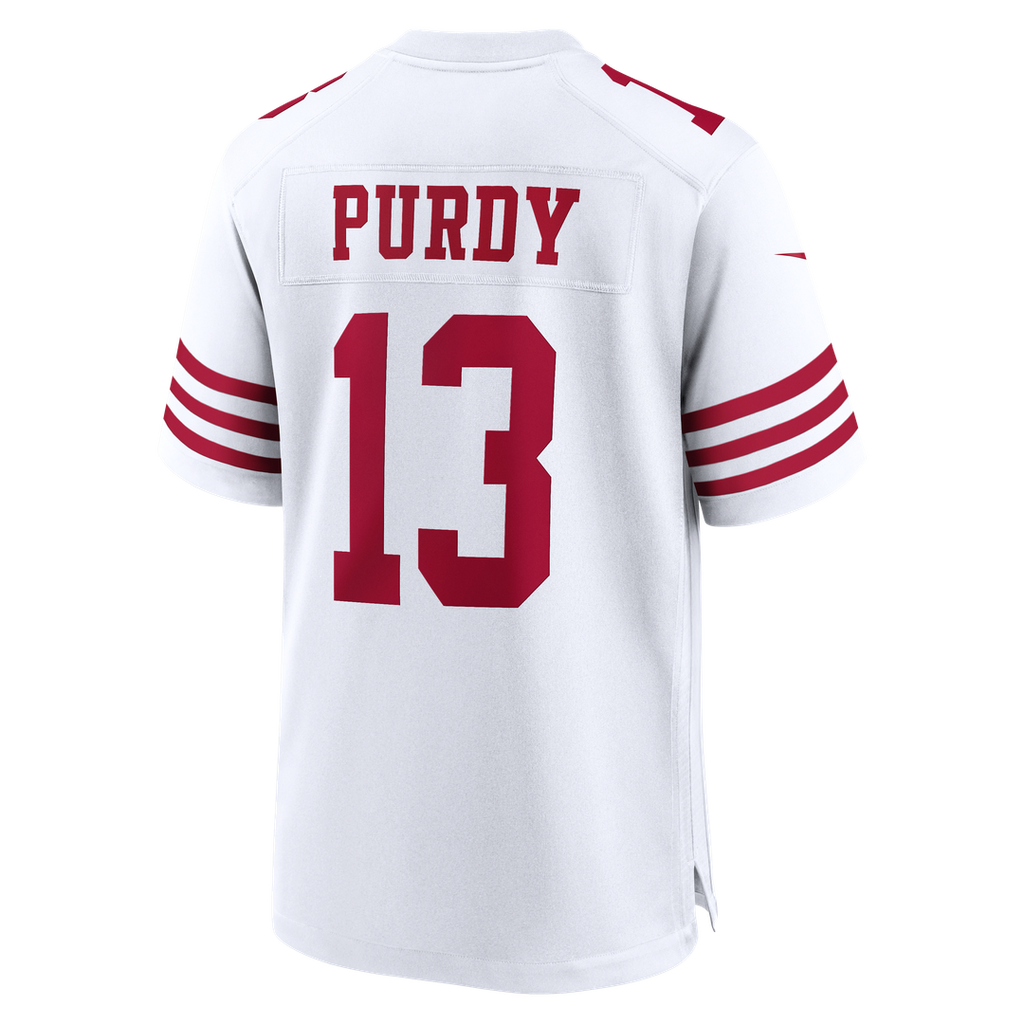 Men's San Francisco 49ers Brock Purdy Nike White 80th Anniversary Game Jersey