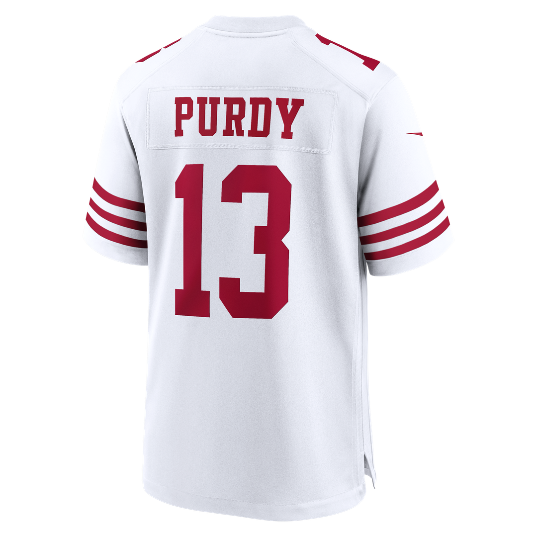 Men's San Francisco 49ers Brock Purdy Nike White 80th Anniversary Game Jersey