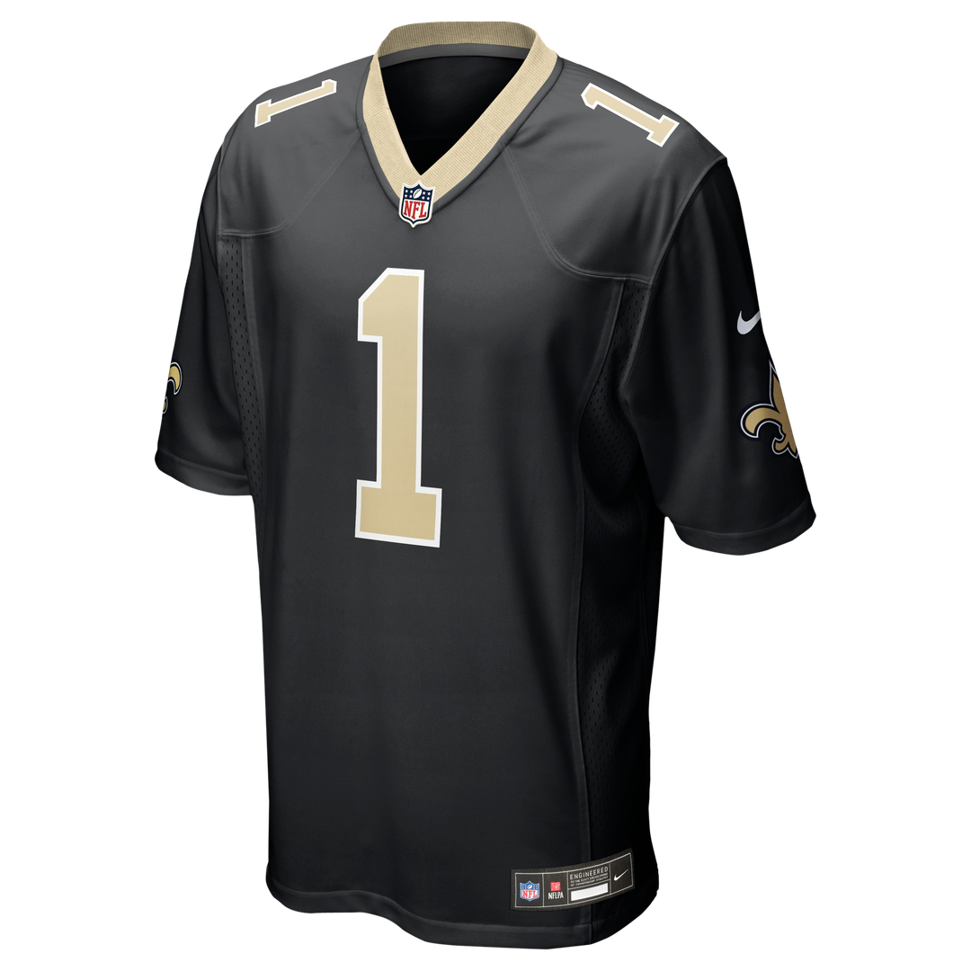 Men's New Orleans Saints Number 1 Dad Nike Black Game Jersey